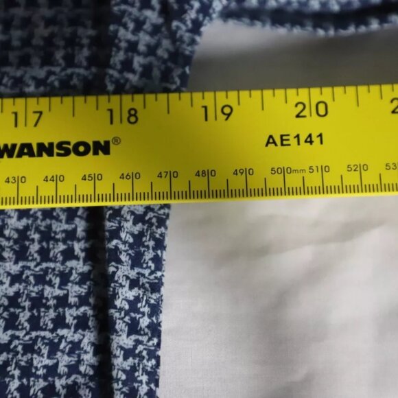 Robert Graham Button Up Shirt Mens M Blue/White Houndstooth Tailored Fit Linen - Picture 7 of 9